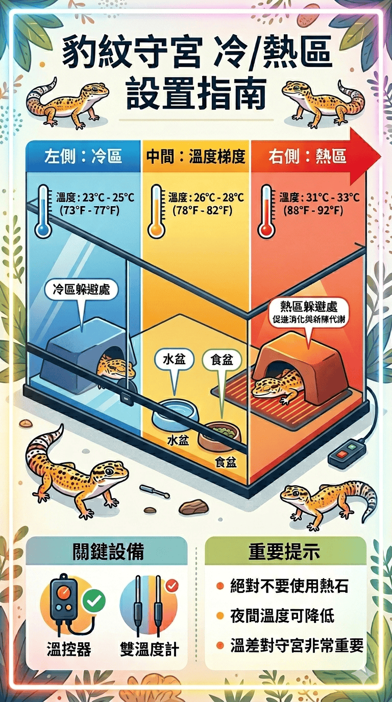 豹紋守宮飼養心得分享3 環境布置怎麼做?冷區 / 熱區與濕度控制完整分享(新手必看) - 第2張圖 豹紋守宮飼養心得分享3 環境布置怎麼做?冷區 / 熱區與濕度控制完整分享(新手必看)